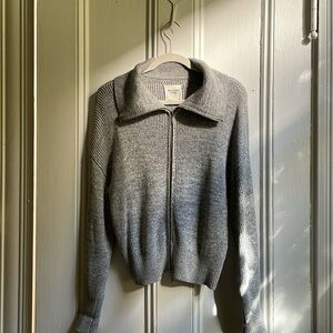 Abercrombie Knit Zip Up Collared Sweater